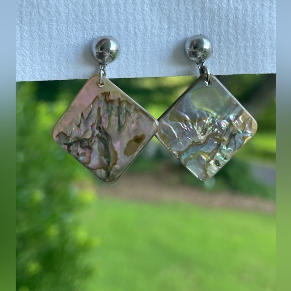 Vintage Abalone Shell Earrings Screw-back Non-pierced Earrings - Picture 6 of 6